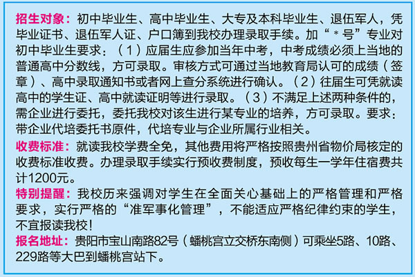 2020年贵州省水利电力学校招生简介